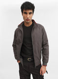 Dark Grey Solid Slim Fit Winter Jacket | Greenfibre