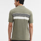 Green & White Striped Slim Fit Polo T-Shirt | Greenfibre