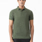 Olive Green Printed Slim Fit Polo T-Shirt | Greenfibre