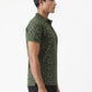 Olive Green Printed Slim Fit Polo T-Shirt | Greenfibre