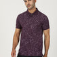 Wine Printed Slim Fit Polo T-Shirt | Greenfibre