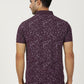 Wine Printed Slim Fit Polo T-Shirt | Greenfibre