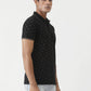 Black Printed Slim Fit Polo T-Shirt | Greenfibre