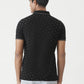 Black Printed Slim Fit Polo T-Shirt | Greenfibre