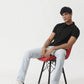 Black Printed Slim Fit Polo T-Shirt | Greenfibre