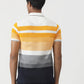 Orange & Navy Blue Striped Slim Fit Polo T-Shirt | Greenfibre