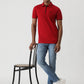 Red Solid Slim Fit Polo T-Shirt | Greenfibre