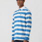 Blue Striped Slim Fit Polo T-Shirt | Greenfibre