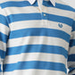 Blue Striped Slim Fit Polo T-Shirt | Greenfibre