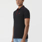 Black Solid Slim Fit Polo T-Shirt | Greenfibre