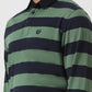 Green Striped Slim Fit Polo T-Shirt | Greenfibre