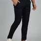 Navy Blue Dobby Super Slim Fit Casual Trouser | Greenfibre