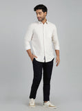 Navy Blue Dobby Super Slim Fit Casual Trouser | Greenfibre