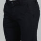 Navy Blue Dobby Super Slim Fit Casual Trouser | Greenfibre