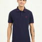 Navy Blue Solid Slim Fit Polo T-Shirt | Greenfibre