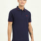 Navy Blue Solid Slim Fit Polo T-Shirt | Greenfibre