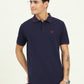 Navy Blue Solid Slim Fit Polo T-Shirt | Greenfibre
