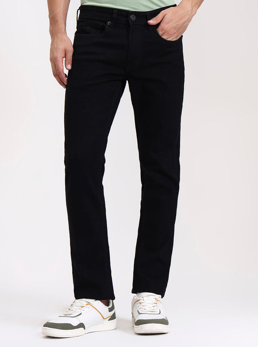 Raw Black Printed Tailored Fit Jeans | Greenfibre