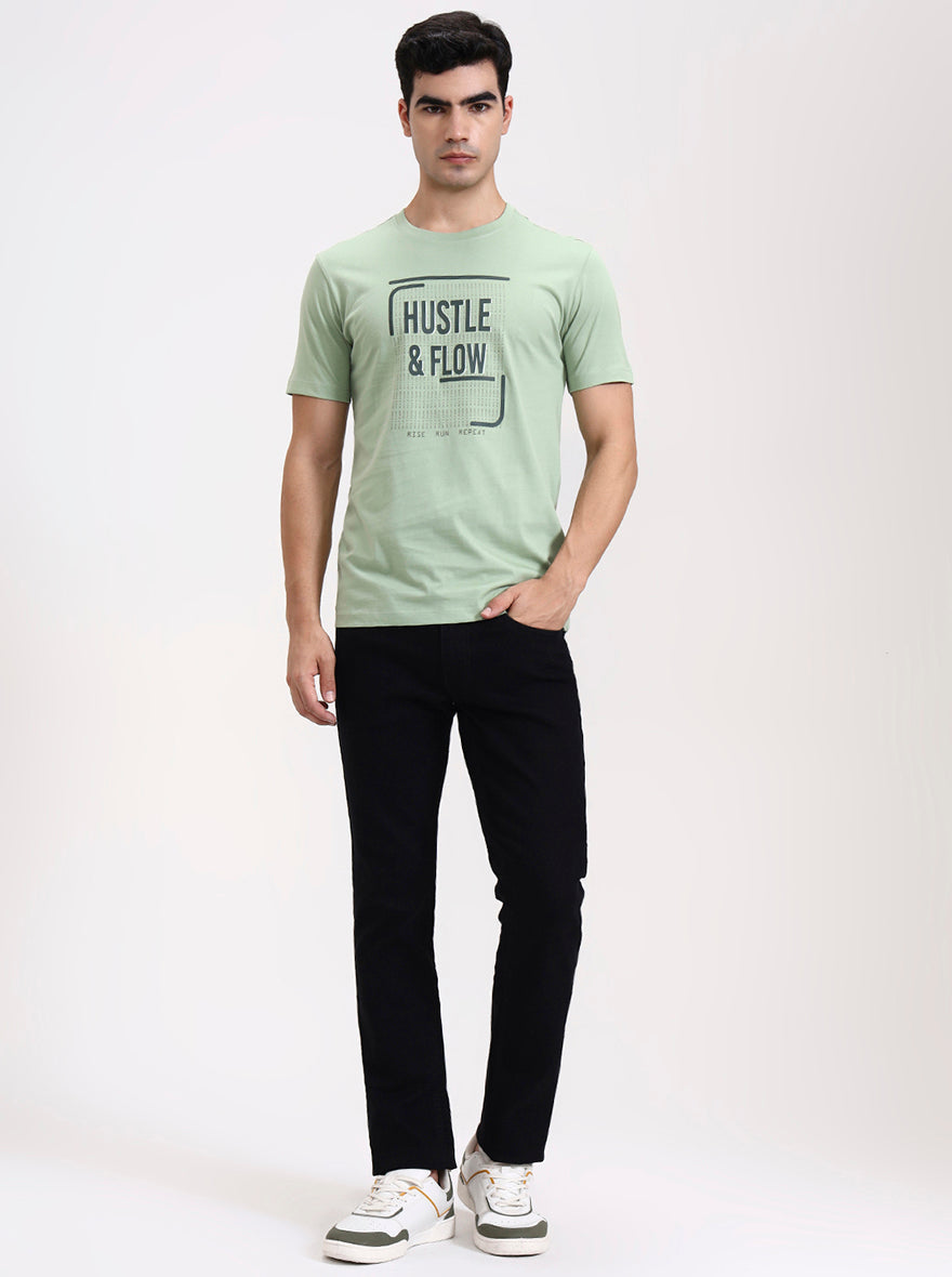 Raw Black Solid Straight Fit Jeans | Greenfibre