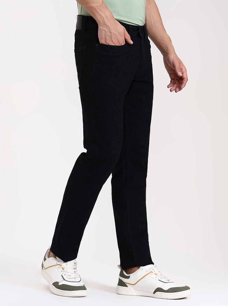 Raw Black Solid Straight Fit Jeans | Greenfibre