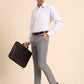 Grey Solid Super Slim Fit Formal Trouser | Greenfibre
