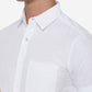 White Solid Slim Fit Semi Casual Shirt | Greenfibre