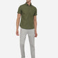 Olive Green Solid Slim Fit Semi Casual Shirt | Greenfibre