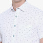 Bright White Printed Slim Fit Semi Casual Shirt | Greenfibre