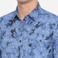 Palace Blue Printed Slim Fit Semi Casual Shirt | Greenfibre