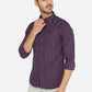 Purple Checked Slim Fit Semi Casual Shirt | Greenfibre