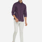 Purple Checked Slim Fit Semi Casual Shirt | Greenfibre