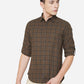 Brown Checked Slim Fit Semi Casual Shirt | Greenfibre