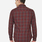 Maroon Checked Slim Fit Semi Casual Shirt | Greenfibre