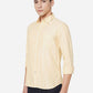 Yellow Striped Slim Fit Semi Casual Shirt | Greenfibre