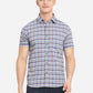 Blue & Brown Checked Slim Fit Semi Casual Shirt | Greenfibre