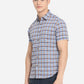 Blue & Brown Checked Slim Fit Semi Casual Shirt | Greenfibre