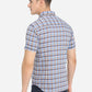 Blue & Brown Checked Slim Fit Semi Casual Shirt | Greenfibre