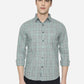 Iceburg Green Checked Slim Fit Semi Casual Shirt | Greenfibre