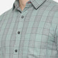 Iceburg Green Checked Slim Fit Semi Casual Shirt | Greenfibre