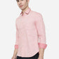 Light Pink Solid Slim Fit Semi Casual Shirt | Greenfibre