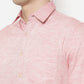 Light Pink Solid Slim Fit Semi Casual Shirt | Greenfibre