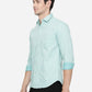 Sea Green Solid Slim Fit Semi Casual Shirt | Greenfibre