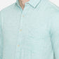 Sea Green Solid Slim Fit Semi Casual Shirt | Greenfibre