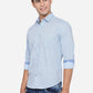 Sky Blue Printed Slim Fit Casual Shirt | Greenfibre