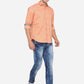 Dark Orange Solid Slim Fit Casual Shirt | Greenfibre