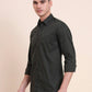 Olive Green Solid Smart Fit Semi Casual Shirt | Greenfibre