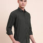 Olive Green Solid Smart Fit Semi Casual Shirt | Greenfibre