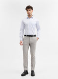 Grey Solid Slim Fit Formal Trouser | Greenfibre