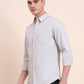 Light Grey Solid Slim Fit Casual Shirt | Greenfibre