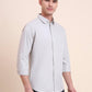 Light Grey Solid Slim Fit Casual Shirt | Greenfibre